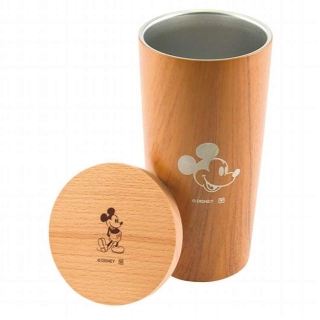 ディズニー 蓋付木目真空タンブラーミッキー 82113(代引不可)【送料無料】