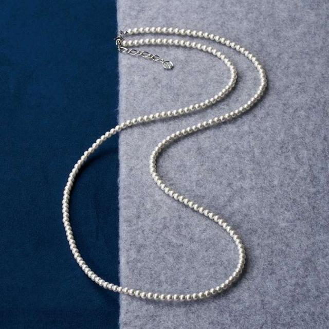 クリスタルパール ロングネックレス CP-4MM WH(代引不可)【送料無料】