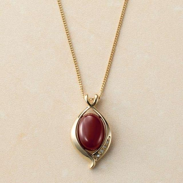 ユキコハナイ メノウペンダントオーバル A-YHZP221040GD(代引不可)【送料無料】