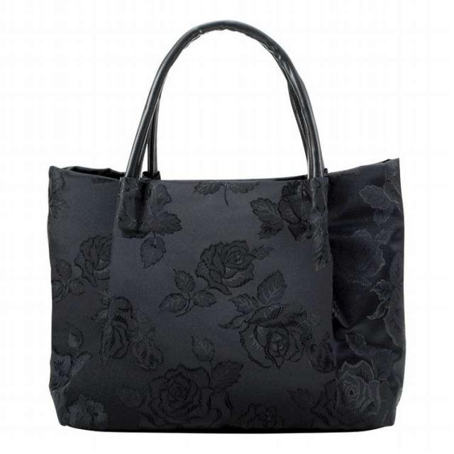 日本製ジャガード アオリ手提げブラック MHY-8000(代引不可)【送料無料】