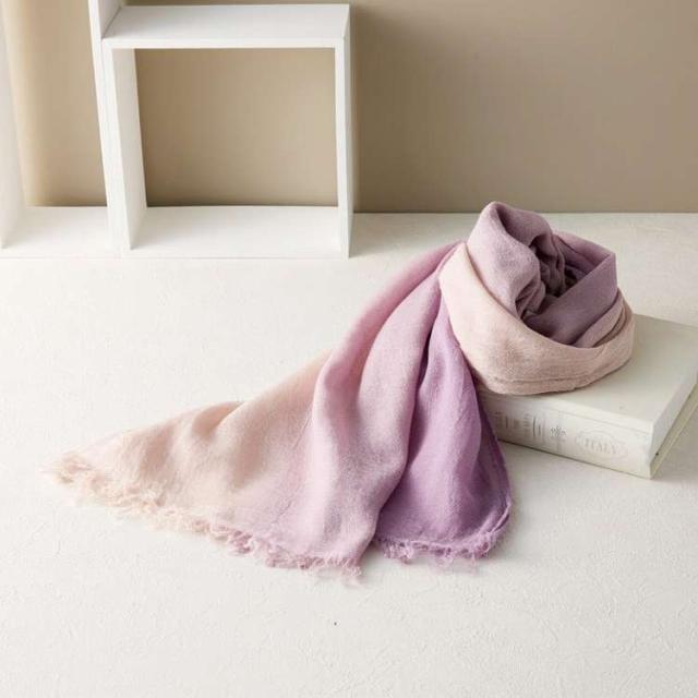 天然草木染 オーガニックコットン キャメル混ストールパープル KSU08020PL(代引不可)【送料無料】