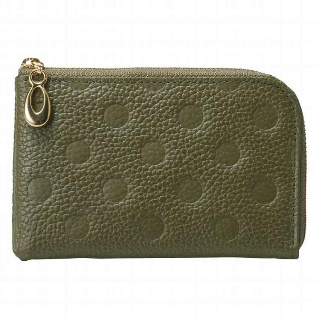 姫路レザー 牛革L字ファスナーミニ財布 MYG19100-GN グリーン(代引不可)【送料無料】