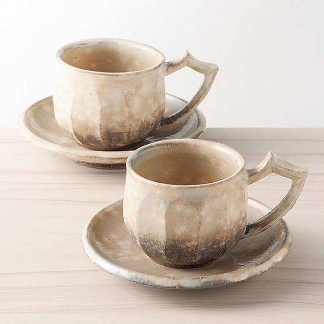 萩焼 三戸逸雄作 御本手珈琲器2客 逸雄-10(代引不可)【送料無料】