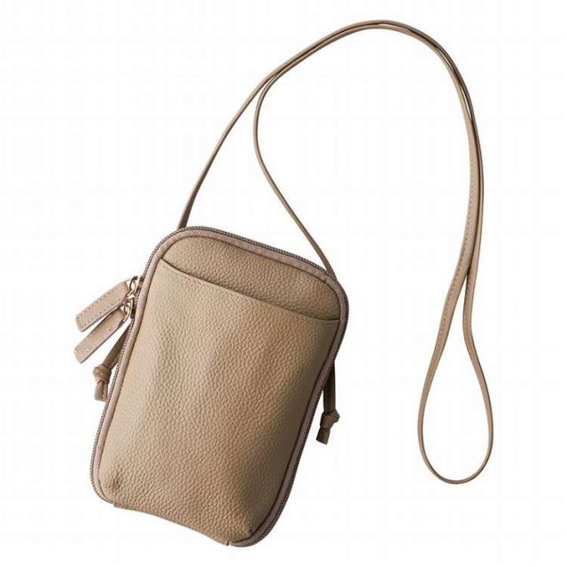 牛革スマホポーチ 5067-17 ベージュ(代引不可)【送料無料】