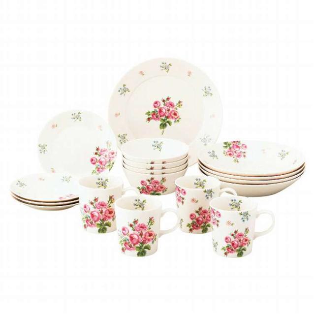 ローラ アシュレイ Bunched Roses 17ピースホームセット LA40-221-17(代引不可)【送料無料】