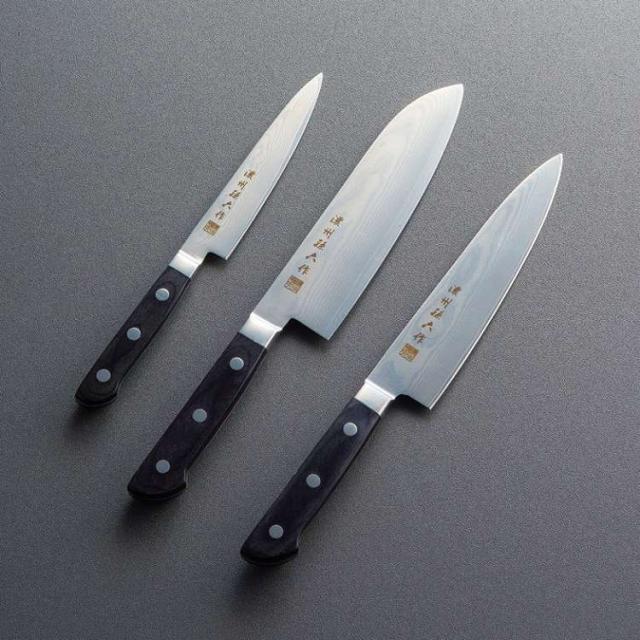濃州孫六作 ダマスカス包丁3点セット 500B(代引不可)【送料無料】