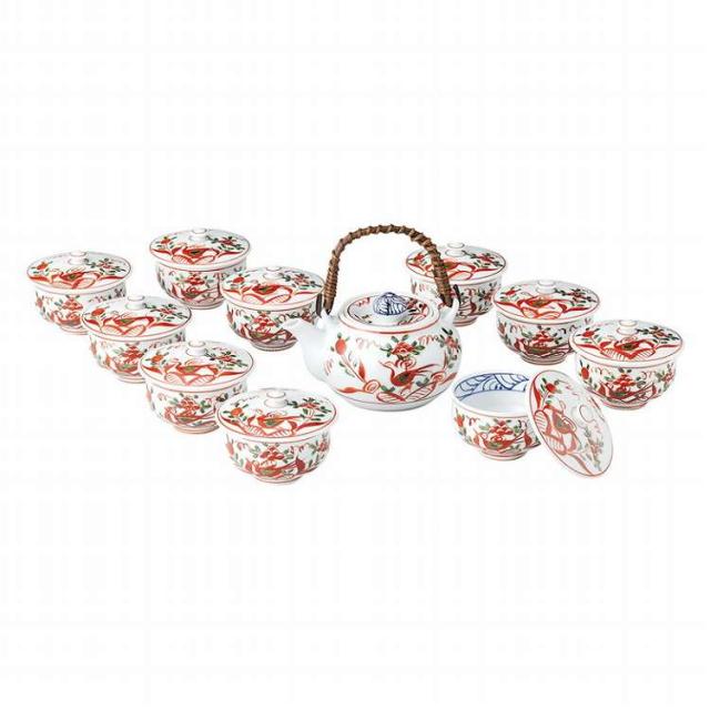 波佐見焼 古伊万里写し絵手描 10客番茶器揃 007-411M(代引不可)【送料無料】