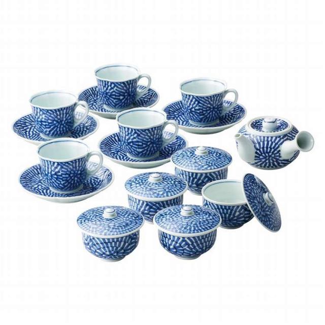 波佐見焼 タコ唐草絵 珈琲&急須汲出手描 007-250M(代引不可)【送料無料】
