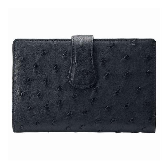 オストリッチ横長ベルト付財布 S-NO8500043BK ブラック(代引不可)【送料無料】