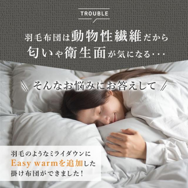 掛け布団 布団 シングルロングサイズ シングルロング 蓄熱 羽毛の様な掛ふとん あったか 高密度生地 ズレ防止 ループ付き熱が逃げない 立体キルト構造 洗濯機丸洗いOK(代引不可)【送料無料】_4