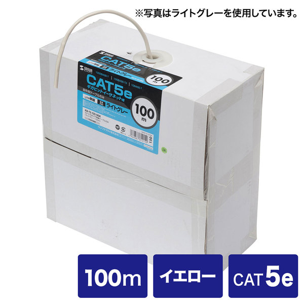 サンワサプライ カテゴリ5eUTP単線ケーブルのみ KB-T5-CB100YN【送料無料】 (代引不可)