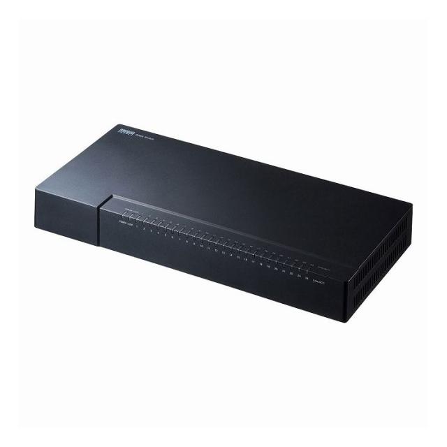 サンワサプライ ギガビット対応 スイッチングハブ(24ポート・マグネット付キ) LAN-GIGAP2402BK(代引不可)【送料無料】の通販は