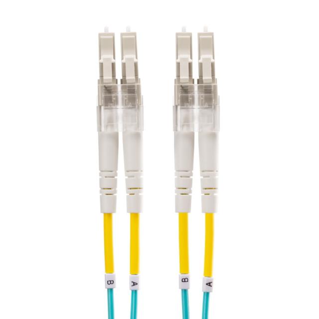 サンワサプライ 【メーカー直送】 メガネ型光ファイバケーブル マルチ50μmOM4 LC×2-LC×2 2m 10GBASE-SR/SW規格対応 10ギガ伝送 OM4光ファイバケーブル 長距離通信 分割可能LCコネクタ アクア(代引不可)【送料無料】