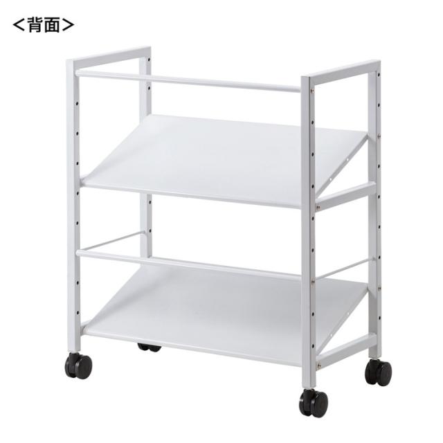 サンワサプライ 【メーカー直送】 高耐荷重ワゴン 2段 ホワイト 白 キャスター付き 組立式 WG-207(代引不可)【送料無料】_3