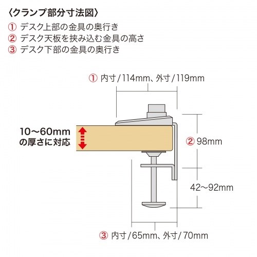 サンワサプライ モニターアーム(3画面・横並び) CR-LAC312BK(代引不可)【送料無料】_9