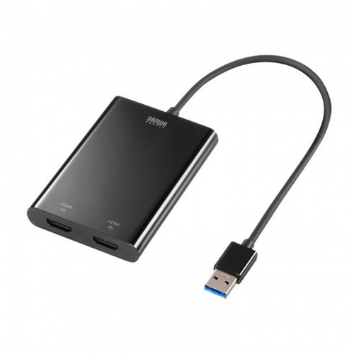 サンワサプライ USB-HDMIディスプレイアダプタ(4K× 2画面出力) USB-CVU3HD6(代引不可)【送料無料】
