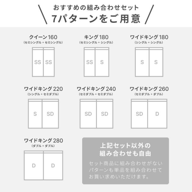 ファミリーベッド ローベッド ワイドキング280(D+D)ポケットコイルマットレス ベッド ベッドフレーム 2口コンセント付き 連結ベッド すのこベッド 宮棚 フロアベッド マットレス付き(代引不可)【送料無料】_1