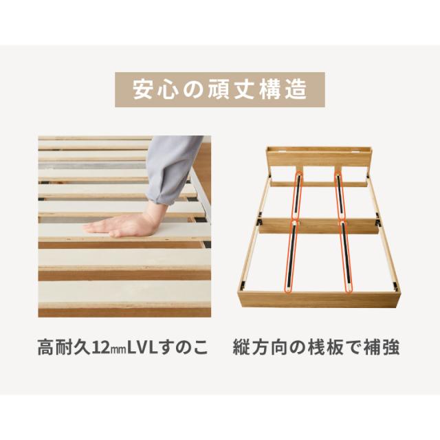 連結金具付き 収納ベッド シングル ポケットコイルマットレス付き ベッド 収納付き ベッドフレーム 2口コンセント付き 連結ベッド すのこベッド 宮棚 引き出し付き 一人暮らし マットレス付き(代引不可)【送料無料】_9