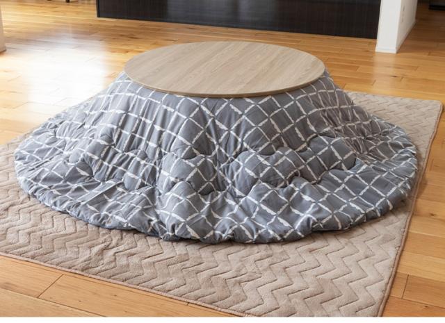 こたつ布団 幅215cm形 ベルベット調 こたつ布団 丸型 ラウンド