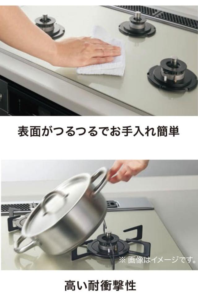 N3WV6RWAP2SIC LP Mikke ノーリツビルトインガスコンロ ノーリツ ビルトインガスコンロ NORITZ プロパンガス用・3口・両側強火タイプ・幅60cm ミッケ【送料無料】_4