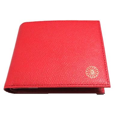 銀座村松時計店 菊紋入二つ折財布 LW-100-RD レッド【送料無料】