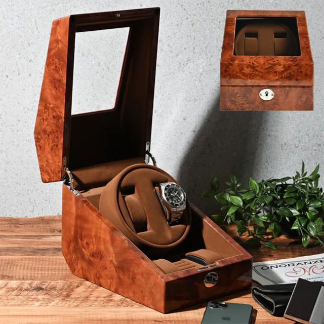 エスプリマ ワインディングマシーン 腕時計2本巻き 木製ブラウン LU2223001RD【送料無料】