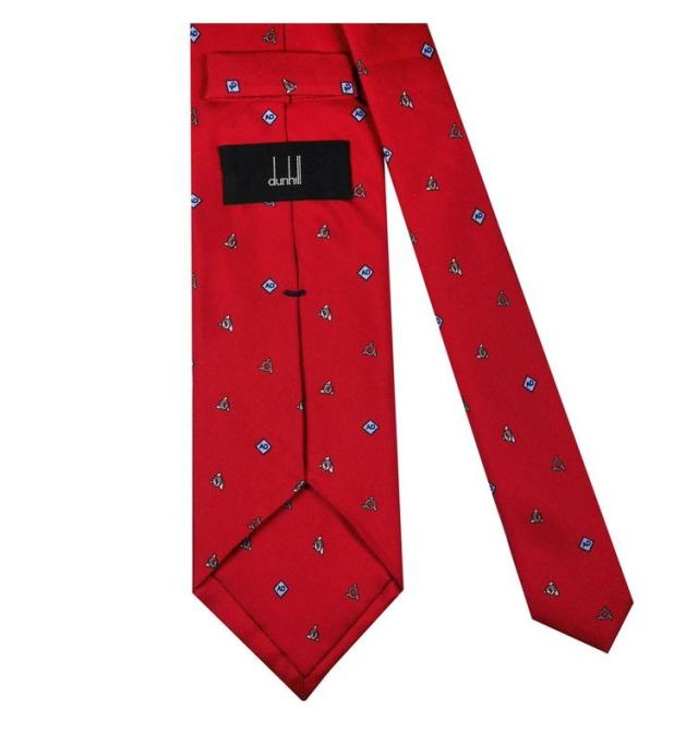 ダンヒル ネクタイ dunhill メンズ レッド シルク イタリア製 男性