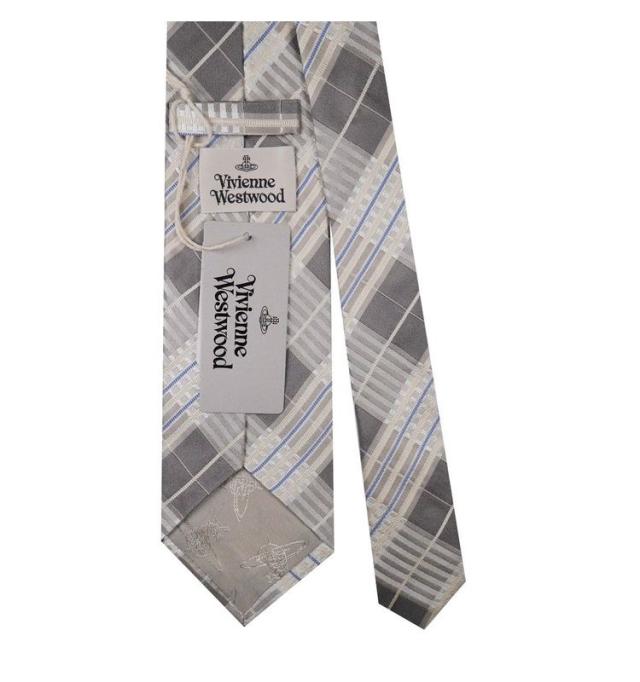 ヴィヴィアンウエストウッド　ネクタイ　グレー　シルク　イタリア製 Vivienne Westwood ヴィヴィアンウエストウッド ネクタイ グレー