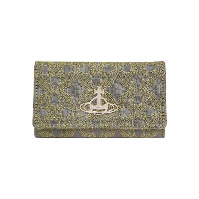 ヴィヴィアンウエストウッド 財布 Vivienne Westwood RE-JACQUARD ORBORAMA 51020001-W00I2 キーケース R401 GOLD/GREY(代引不可)【送料