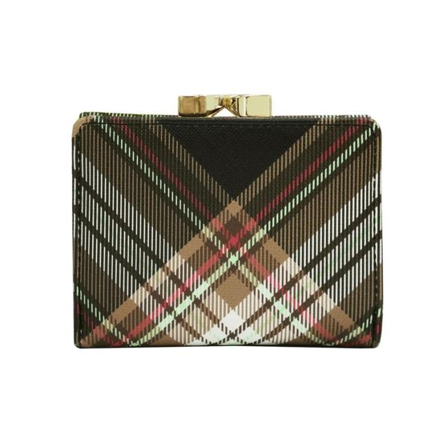 ヴィヴィアンウエストウッド 財布 Vivienne Westwood DERBY 51010018U-S001K- 二つ折り財布(小銭ガマ口) BIOGREEN SAFFIANO PRINTED D101 TARTAN BROWN/BLACK(代引不可)【送料無料】_1