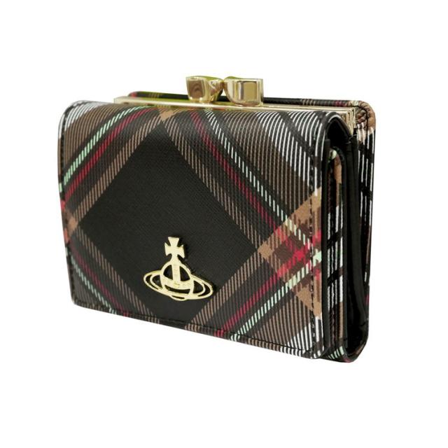 ヴィヴィアンウエストウッド 財布 Vivienne Westwood DERBY 51010018U-S001K- 二つ折り財布(小銭ガマ口) BIOGREEN SAFFIANO PRINTED D101 TARTAN BROWN/BLACK(代引不可)【送料無料】_2