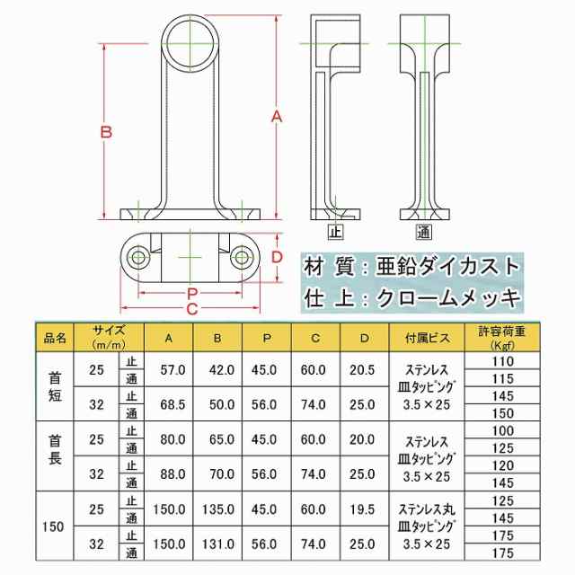 水上 F型ブラケット 150 止 25mm [10個入]【0901-01725】【送料無料