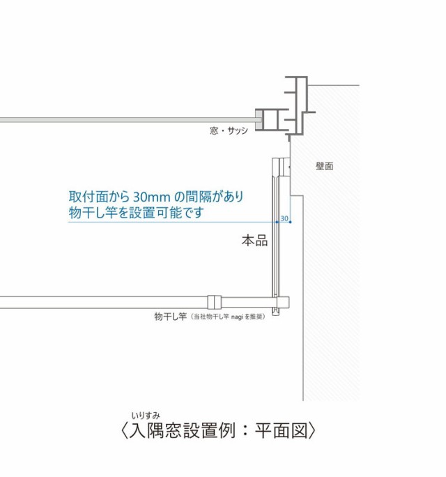 ナガエ hoss NAGAE 室内物干し 窓枠取付け tao ホワイト NS-IMDA01-WH 室内用物干金物おしゃれ 北欧 インテリア ワンポイント 洗濯 室内 