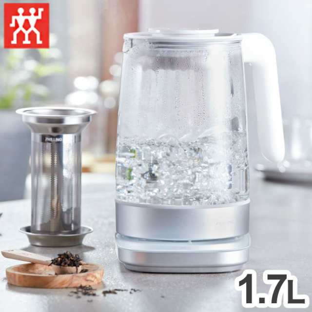 ツヴィリング エンフィニジー ヨーロピアンティーケトル 1.7L ガラス電気ケトル 6段階温度設定 保温 蒸らし機能 空焚き防止 自動電源OFF 【日本正規販売品】 ENFINIGY Kettles 53103-800(代引不可)【送料無料】の通販は 11,880円