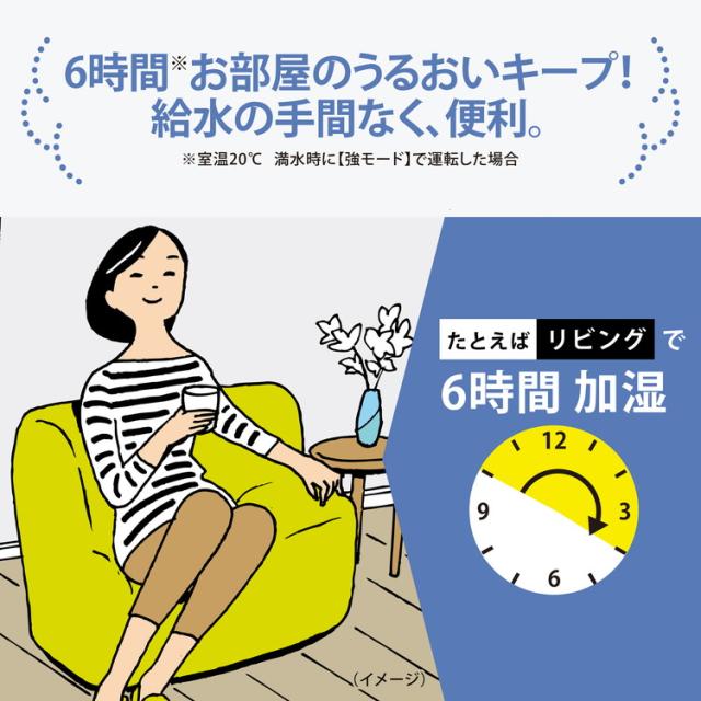 象印 スチーム式加湿器 EE-TB60-WA ホワイト 4リットル 小型 手入れ 楽 お手入れ簡単 チャイルドロック 転倒自動オフ マグネットプラグ 湿度センサー 空焚き防止 タイマー【送料無料】_4