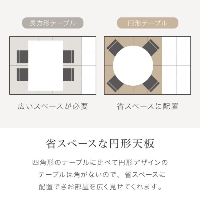 円形ダイニングテーブル 120cm オーク突板 天然木 メラミン シングル脚 リビングテーブル形テーブル 卓 ダイニング おしゃれ 重厚感 丸テーブル 2人掛け 4人掛け テーブル(代引不可)_6