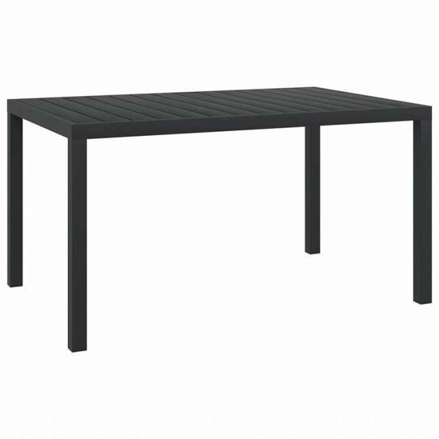 vidaXL ガーデンテーブル ブラック 150x90x74cm アルミ&WPC製家具 アウトドア家具 アウトドアテーブル(代引不可)【送料無料】
