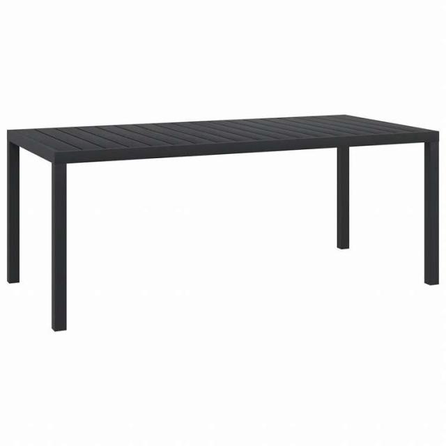 vidaXL ガーデンテーブル ブラック 185x90x74cm アルミ&WPC製家具 アウトドア家具 アウトドアテーブル(代引不可)【送料無料】