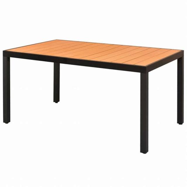 vidaXL ガーデンテーブル ブラウン 150x90x74cm アルミ&WPC製家具 アウトドア家具 アウトドアテーブル(代引不可)【送料無料】