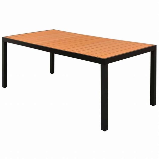 vidaXL ガーデンテーブル ブラウン 185x90x74cm アルミ&WPC製家具 アウトドア家具 アウトドアテーブル(代引不可)【送料無料】