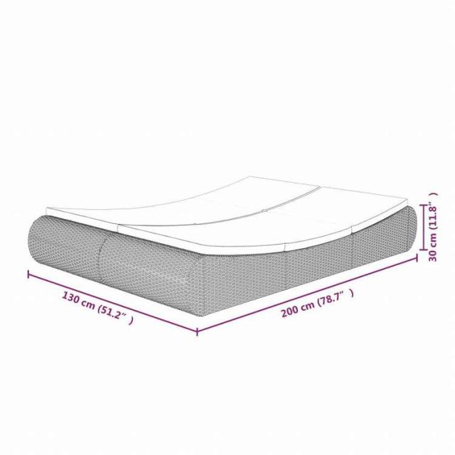 vidaXL 屋外ラウンジベッド ポリラタン製 ベージュ家具 アウトドア家具 屋外ベッド(代引不可)【送料無料】_3