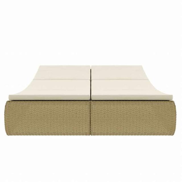 vidaXL 屋外ラウンジベッド ポリラタン製 ベージュ家具 アウトドア家具 屋外ベッド(代引不可)【送料無料】_7