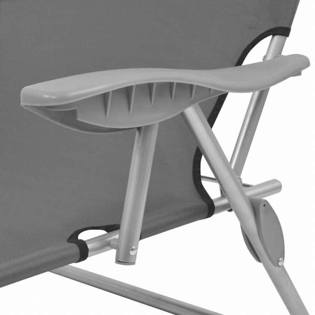vidaXL サンラウンジャー キャノピー付き スチール製 グレー家具 アウトドア家具 屋外椅子 サンラウンジャー(代引不可)【送料無料】_4