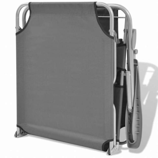 vidaXL サンラウンジャー キャノピー付き スチール製 グレー家具 アウトドア家具 屋外椅子 サンラウンジャー(代引不可)【送料無料】_6