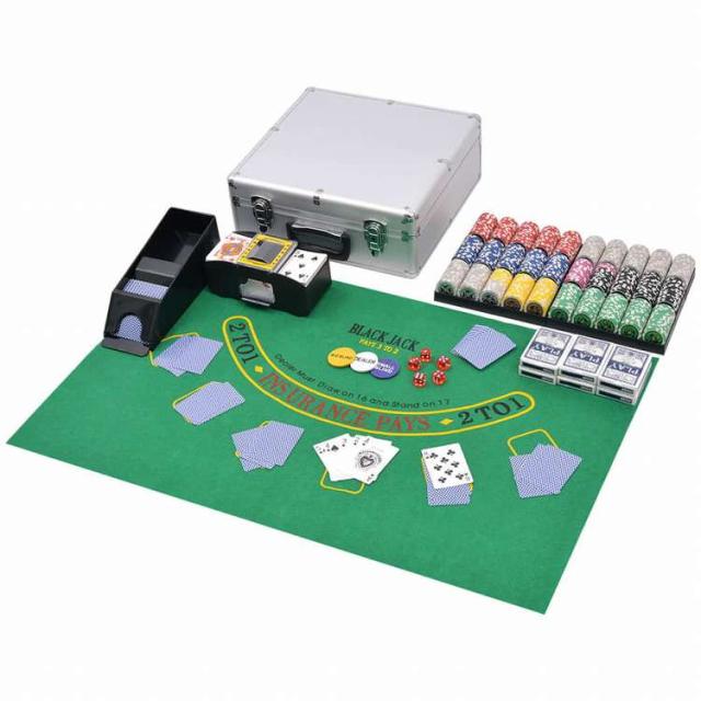 vidaXL ポーカー/ブラックジャックセット レーザーチップ 600枚 アルミ製おもちゃ&amp;ゲーム ゲーム ポーカーチップ&amp;セット(代引不可)【送料無料】