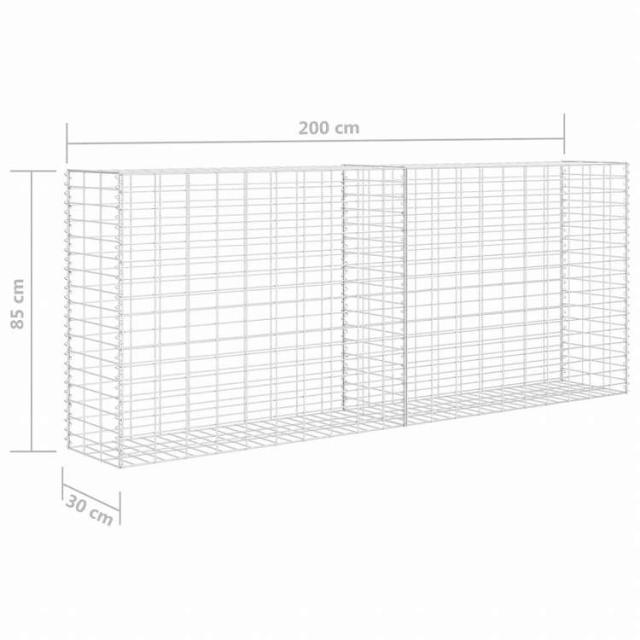 vidaXL ガビオンバスケット 亜鉛メッキ鋼製 85x30x200 cmハードウェア フェンス&バリア フェンスパネル(代引不可)【送料無料】_5