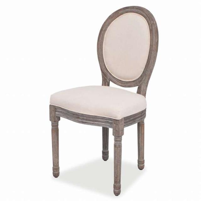 vidaXL ダイニングチェア 4点セット クリーム 布張り家具 チェア キッチン・ダイニングルームチェア(代引不可)【送料無料】_1