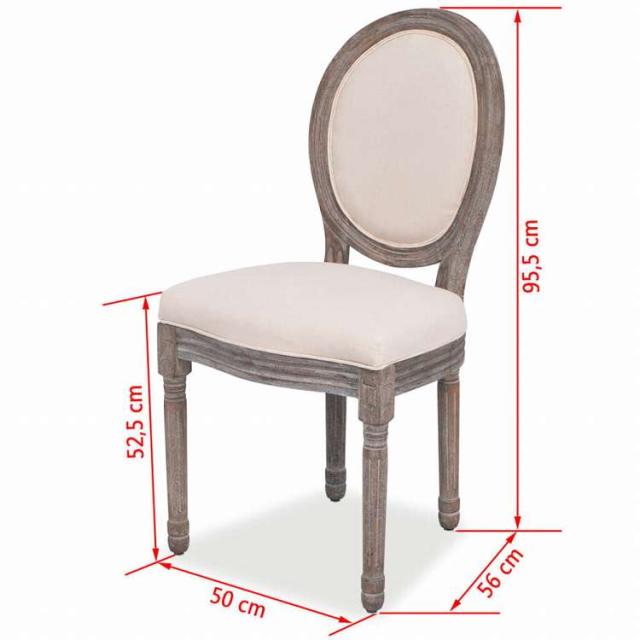 vidaXL ダイニングチェア 4点セット クリーム 布張り家具 チェア キッチン・ダイニングルームチェア(代引不可)【送料無料】_6