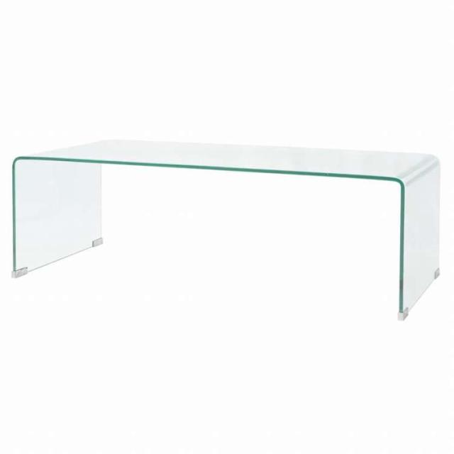 vidaXL コーヒーテーブル 98x45x30 cm 強化ガラス製 クリア家具 テーブル アクセントテーブル コーヒーテーブル(代引不可)【送料無料】