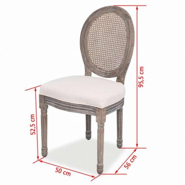 vidaXL ダイニングチェア 6点 クリーム ファブリック家具 チェア キッチン・ダイニングルームチェア(代引不可)【送料無料】_6